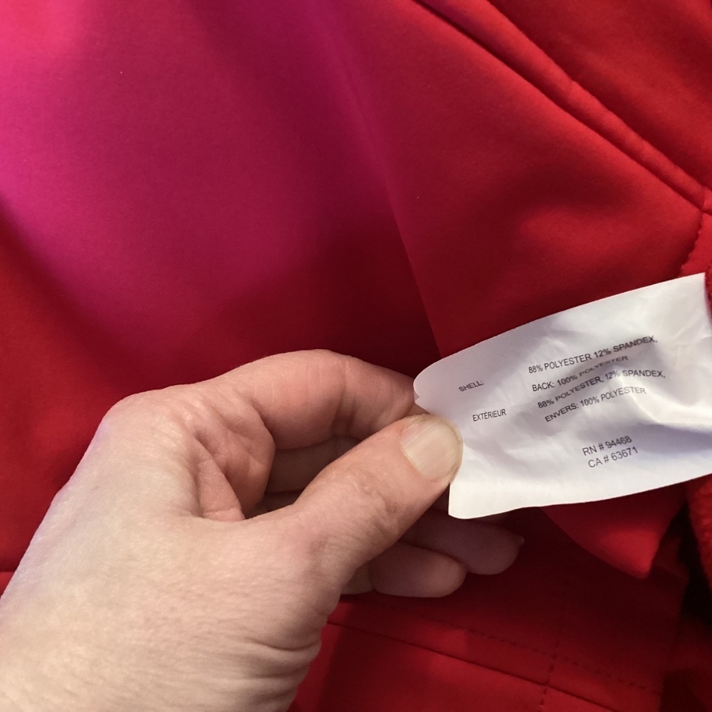 Nautica Fleece Lined Coat with Hood Red, Like new, see description for size - Picture 7 of 14